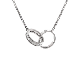 Cartier Love Interlocking Necklace 18K White Gold and Diamonds