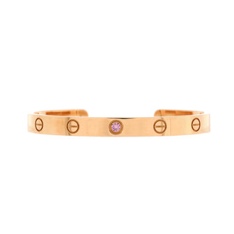Cartier Love Cuff Bracelet 18K Rose Gold with Pink Sapphire