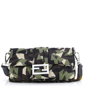 Fendi Baguette Convertible Belt Bag Printed Nylon Medium