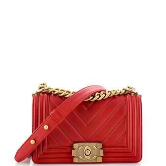 Chanel Boy Flap Bag Chevron Lambskin Small