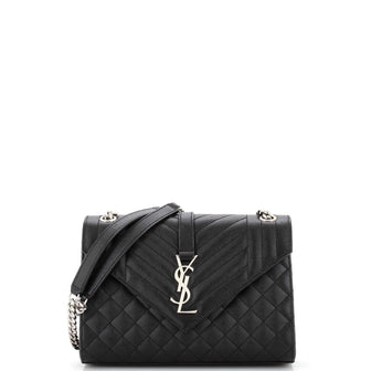 Saint Laurent Classic Monogram Envelope Satchel Mixed Matelasse Leather Medium