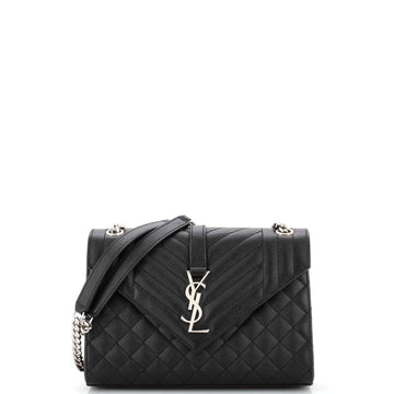 Saint Laurent Classic Monogram Envelope Satchel Mixed Matelasse Leather Medium