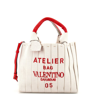 Valentino Garavani Atelier 05 Tote Pleated Canvas Medium