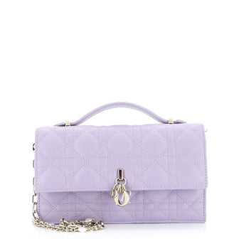 Christian Dior My Dior Top Handle Flap Bag Cannage Quilt Lambskin Mini