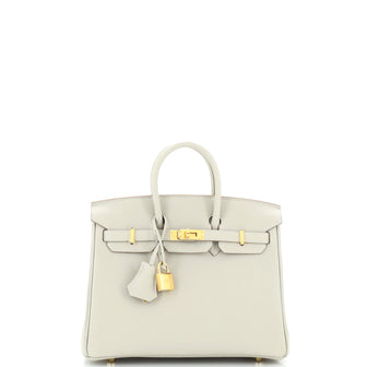 Hermes Birkin Handbag Grey Togo with Gold Hardware 25