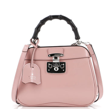 Gucci Lady Lock Bamboo Top Handle Bag Leather Mini