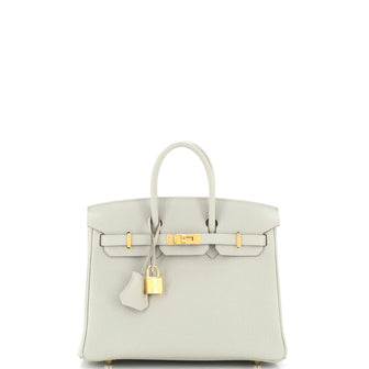 Hermes Birkin Handbag Grey Togo with Gold Hardware 25