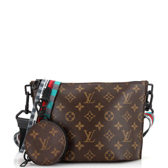 Louis Vuitton Trio Pouch Messenger Bag Monogram Canvas and Empreinte Leather
