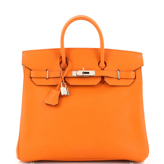 Hermes HAC Birkin Bag Orange Epsom with Palladium Hardware 32
