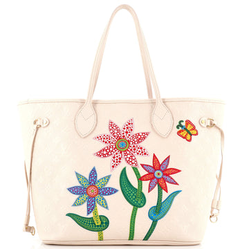 Louis Vuitton Neverfull NM Tote Yayoi Kusama Flowers Monogram Empreinte Leather MM
