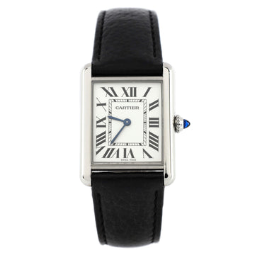 Cartier Must de Cartier Tank Quartz Watch Stainless Steel and Leather 25