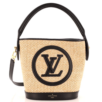 Louis Vuitton Petit Bucket NM Bag Raffia with Leather