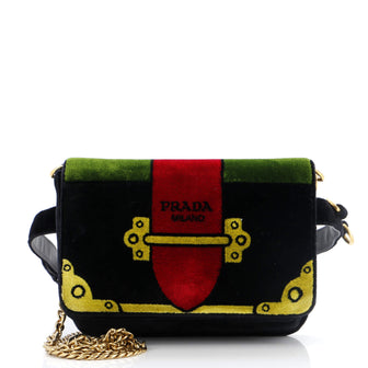 Prada Cahier Belt Bag Printed Velvet Small