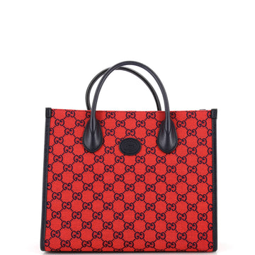 Gucci Structured Top Handle Open Tote GG Canvas Small