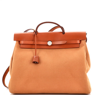 Hermes Herbag Zip Leather and Toile 39