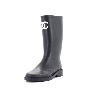 Chanel Caoutchouk CC High Rain Boots Rubber