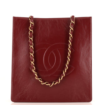 Chanel Timeless CC Chain Shopping Tote Shiny Aged Calfskin North South
