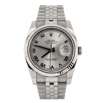 Rolex Oyster Perpetual Datejust Automatic Watch Stainless Steel and White Gold 36