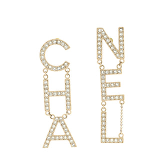 Chanel CHA-NEL Drop Earrings Metal with Crystals