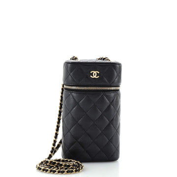 Chanel Classic Vanity Phone Holder with Chain Quilted Caviar