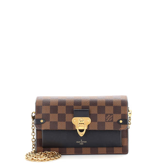 Louis Vuitton Vavin Chain Wallet NM Damier with Leather