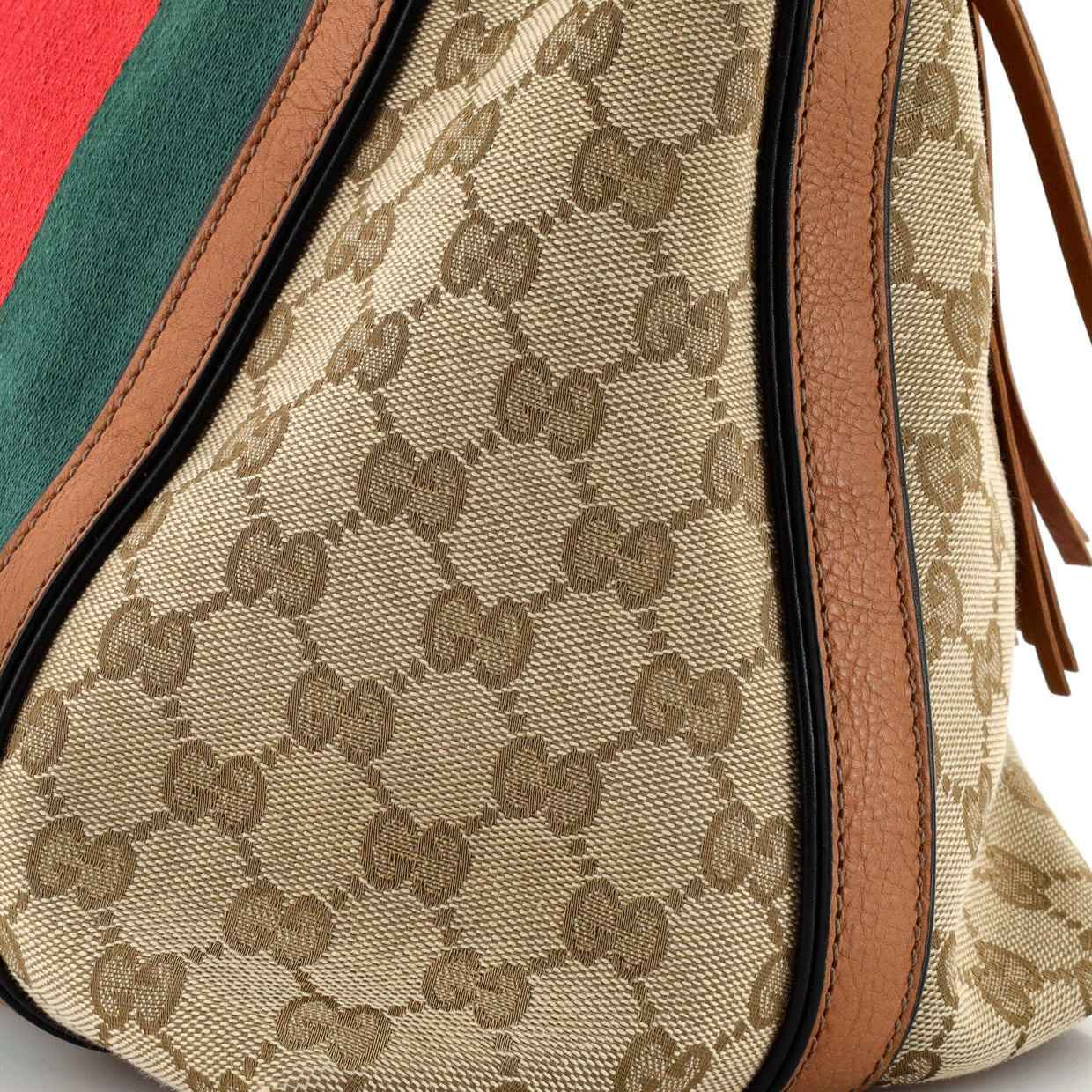 Gucci Rania Convertible Top Handle Bag Web GG Canvas Small Gold 2748931