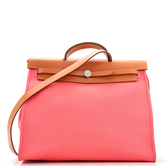 Hermes Herbag Zip Leather and Toile 39