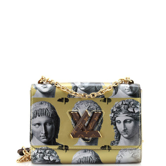 Louis Vuitton Twist Handbag Limited Edition Fornasetti Print Leather and Monogram Canvas MM