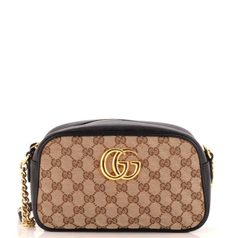 Gucci GG Marmont Shoulder Bag Diagonal Quilted GG Canvas Small