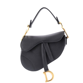 Christian Dior Saddle Handbag with Strap Leather Medium