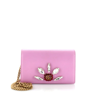 Gucci GG Marmont Chain Wallet Embellished Leather Mini
