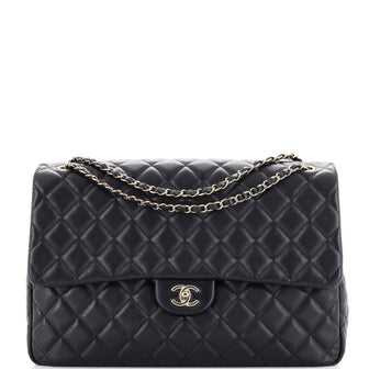 Chanel XXL Travel Flap Bag Quilted Caviar Small