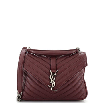Saint Laurent Classic Monogram College Bag Matelasse Chevron Leather Medium