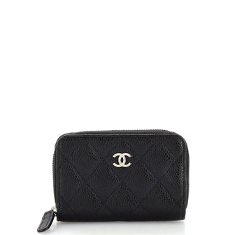 Chanel CC Zip Coin Purse Quilted Caviar Small