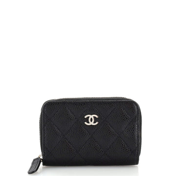 Chanel CC Zip Coin Purse Quilted Caviar Small