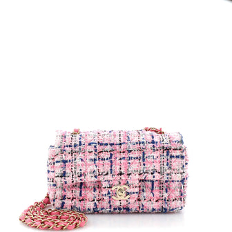 Chanel Classic Single Flap Bag Quilted Tweed Mini
