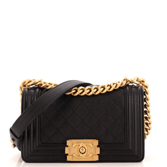 Chanel Boy Flap Bag Quilted Caviar Small