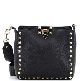 Valentino Garavani Rockstud Flip Lock Messenger Bag Leather Mini