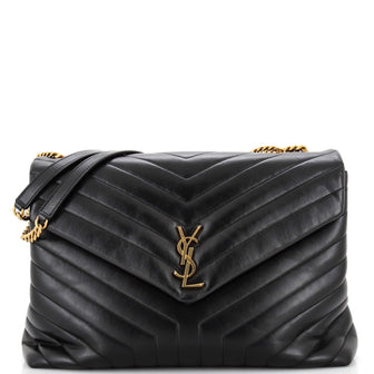 Saint Laurent Loulou Shoulder Bag Matelasse Chevron Leather Large