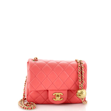 Chanel Pearl Crush Square Flap Bag Quilted Lambskin Mini