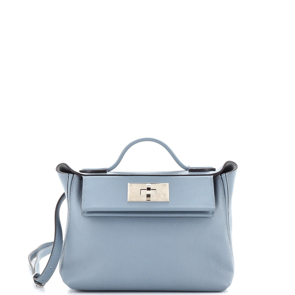 Hermes 24/24 Bag Verso Evercolor with Swift 21 Blue 2752621
