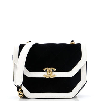 Chanel Place Vendome Geometric Flap Bag Quilted Velvet Mini