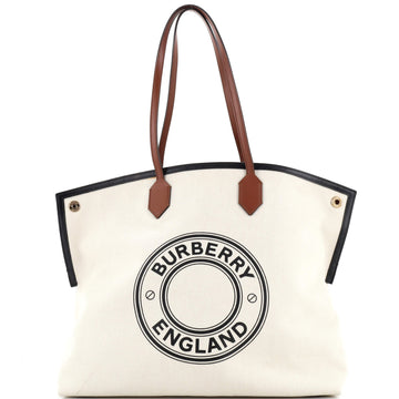 Burberry Logo Society Tote Printed Canvas Large
