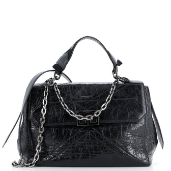 Givenchy ID Flap Bag Crinkled Glazed Leather Medium
