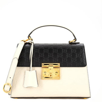 Gucci Padlock Top Handle Bag Guccissima Leather Small