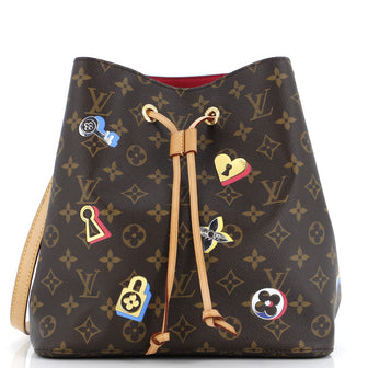 Louis Vuitton NeoNoe Handbag Limited Edition Love Lock Monogram Canvas