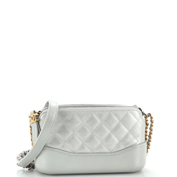 Chanel Gabrielle Double Zip Clutch with Chain Quilted Aged Calfskin
