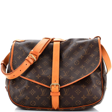 Louis Vuitton Saumur Handbag Monogram Canvas 35