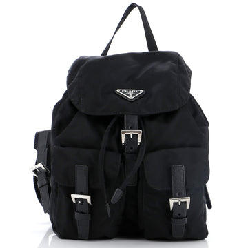 Prada Double Front Pocket Backpack Tessuto Small