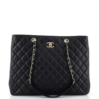 Chanel Classic CC Shopping Tote Quilted Caviar Large